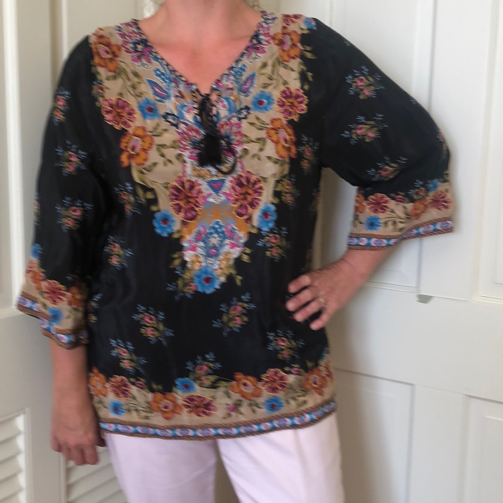 Tolani from Neiman Marcus in black floral with embroidery
